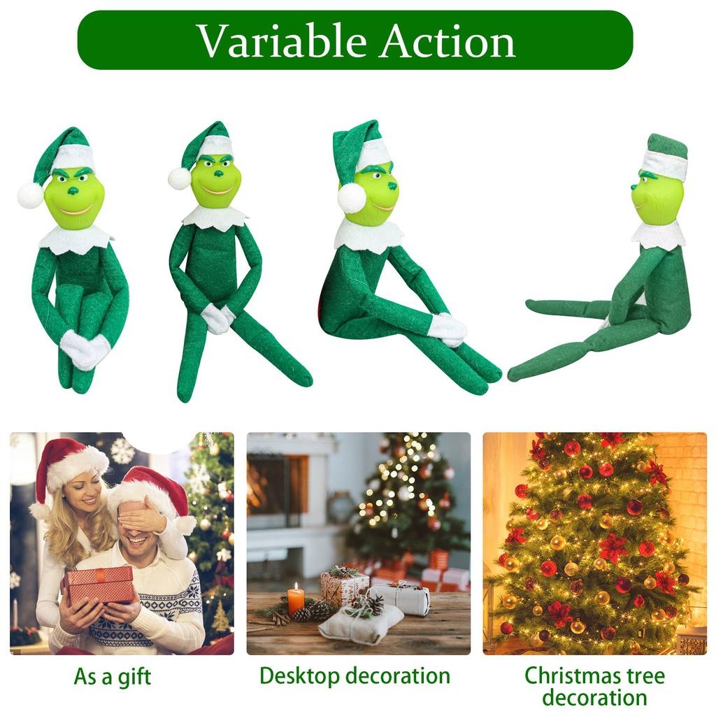 Christmas Grinch Doll Decorations Soft Comfortable And Perfect As Holiday Ornaments And Gifts