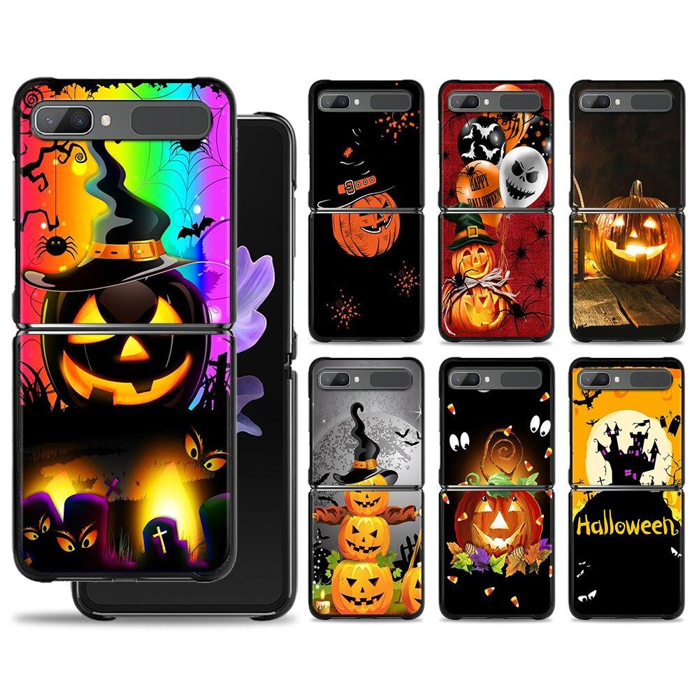 

Phone Shell For Samsung Galaxy Z Flip3 5G Z Flip 4 Cover for Galaxy Z Flip Hard PC Case Halloween Ghost Face Pumpkin Lantern