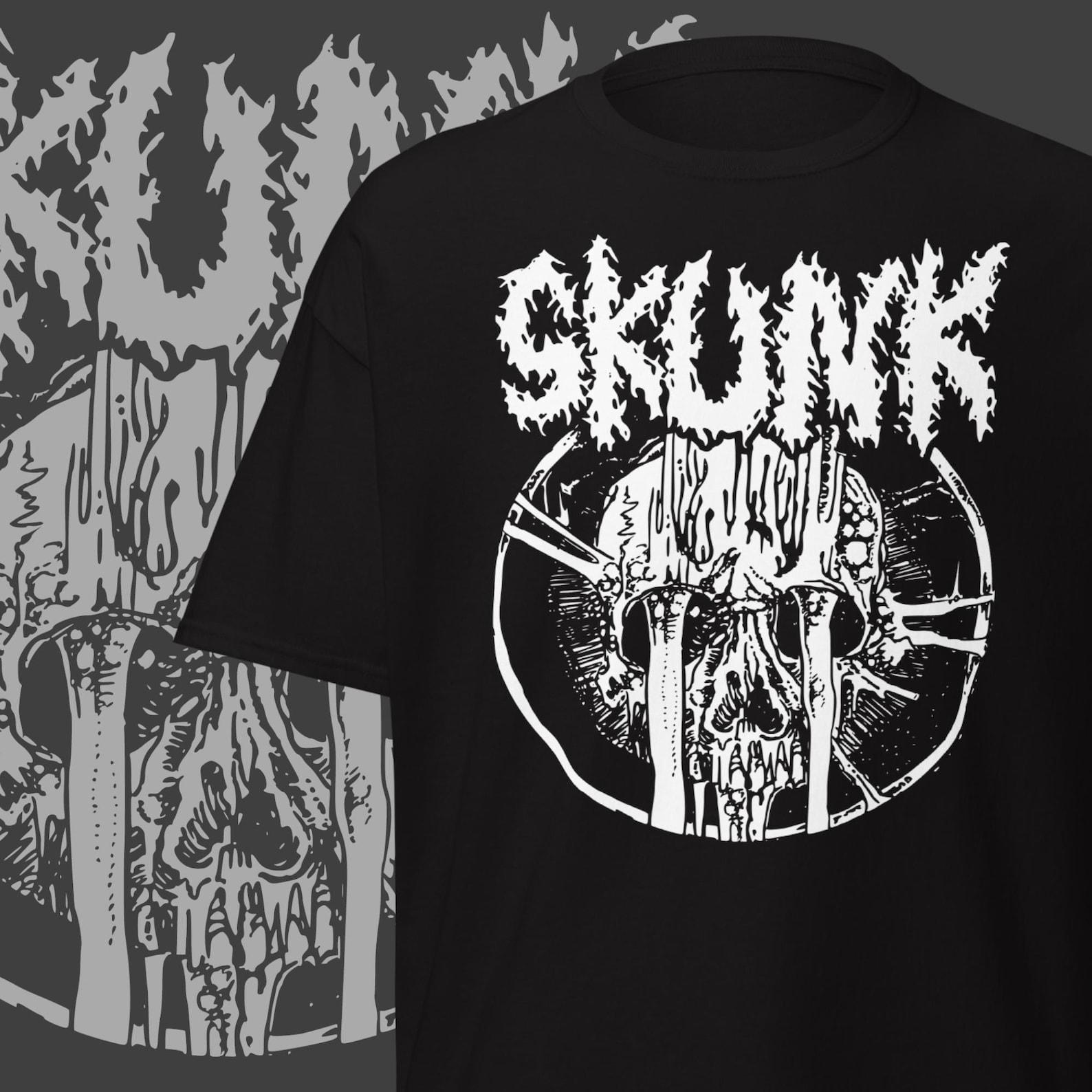 Vintage Skunk Band T-Shirt 90s Crust Punk Rock Merch S