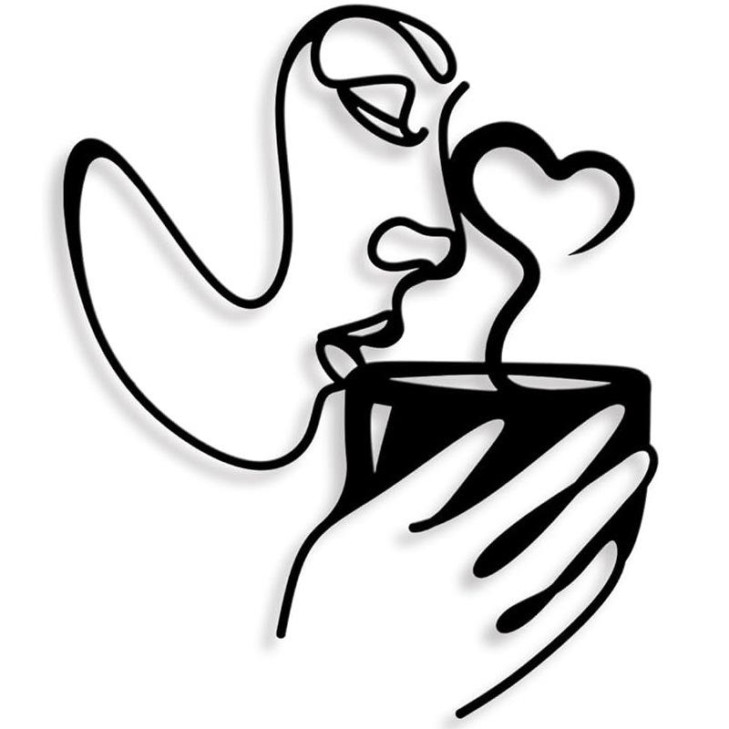 Europäische Kunst Metall Silhouette Kaffeetasse Wandbehang