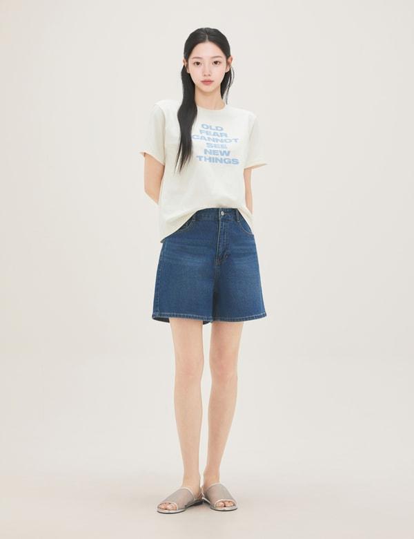 ROEM Lettering Short Sleeve T-Shirt Rmhwg26Rta