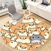 1pc Shiba Inu Dog Office Round Area Rug, Indoor Mat Suitable ForOffice, Under Office Chairs Bedroom Living Room Home Decor, Room Deco,  N65