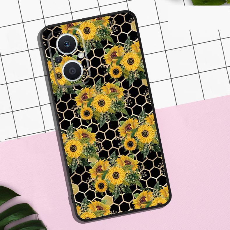 Beautiful Yellow Sunflower Case For OPPO Reno 13 12 11 F 8T 7 8 10 Pro OPPO Find X8 Pro X6 Pro X3 X5 Lite Cover Coque