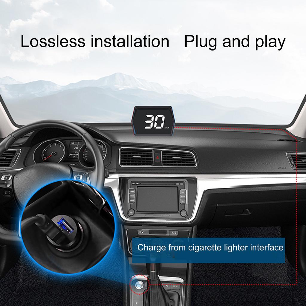 Versatile Vehicle HUD Display with Brightness Adjustment Plugs & Play Head Up Display ABS for Safe Driving Experience