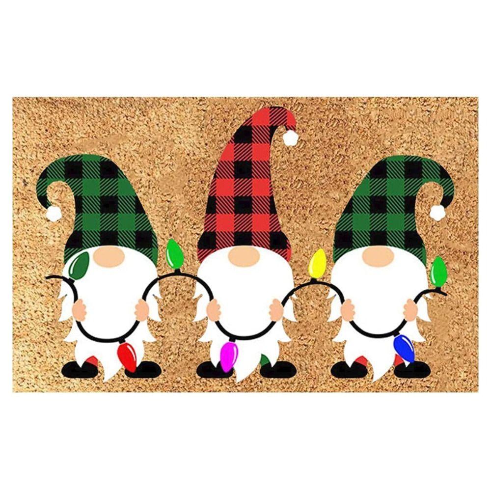 Christmas Gnome Entrance Doormat Cartoon Dwarf Welcome Mat Entrance Carpet  Indoor Outdoor