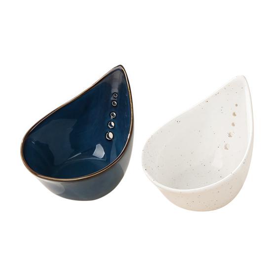 Curățător de coriandru Ceramică Bol pentru curățat ierburi cu 5 găuri de curățare Vas neted glazurat Lavabil în mașina de spălat Vase Stripper de frunze Ustensilă de bucătărie