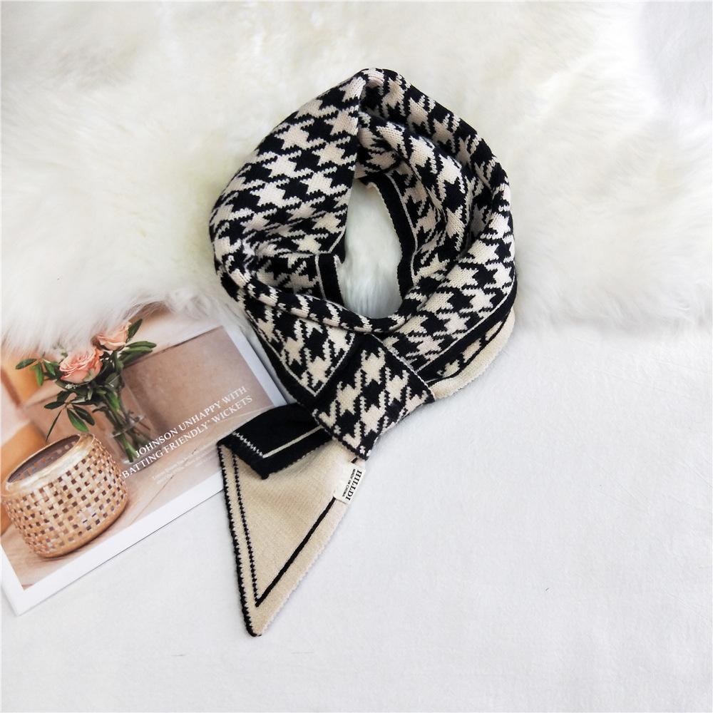 Leopard Knitted Wool Scarf Women's Autumn Winter Fashion Scarf Warm Scarf