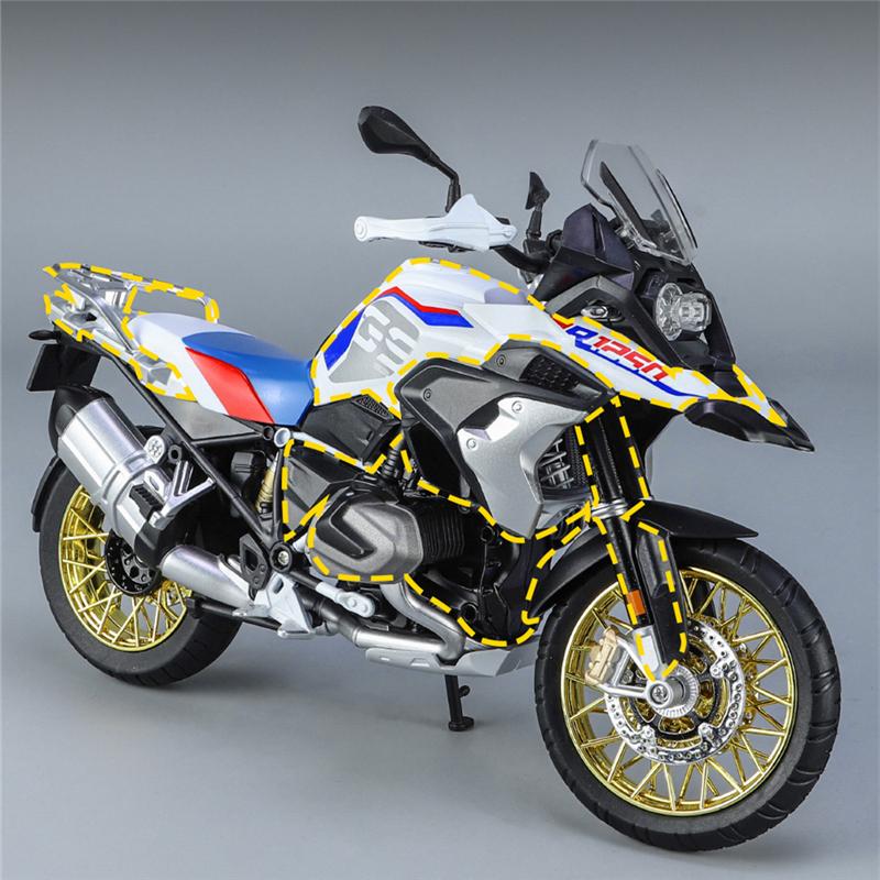 1/9 BMW R1250 GS ADV Alloy Racing Motorcycle Diecasts Street Sports Motorcycle Model Simulation with Light Collection Kids Toys Gift