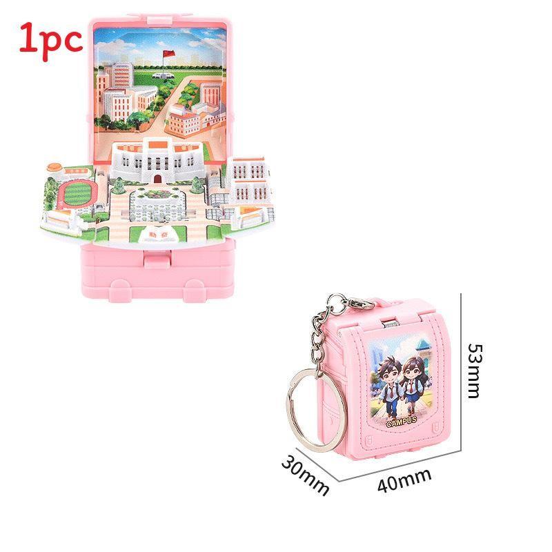 3d Pop Up Puzzle Book Keychain With Fortress Scene For Stress Relief And Creative Gift