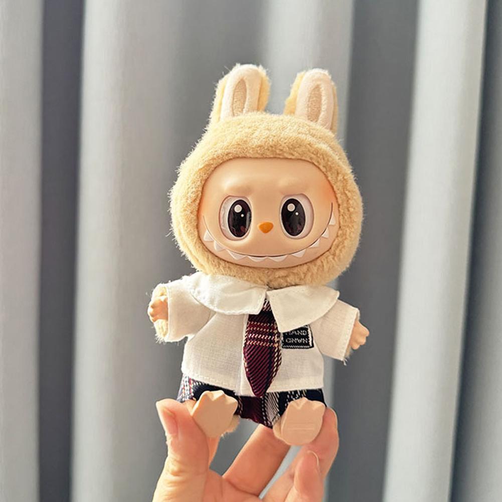 For 17CM Labubu Valentine's Clothes Pendant Labubu Sitting Party Innocent Couple Suit Dolls Accessories Decoration