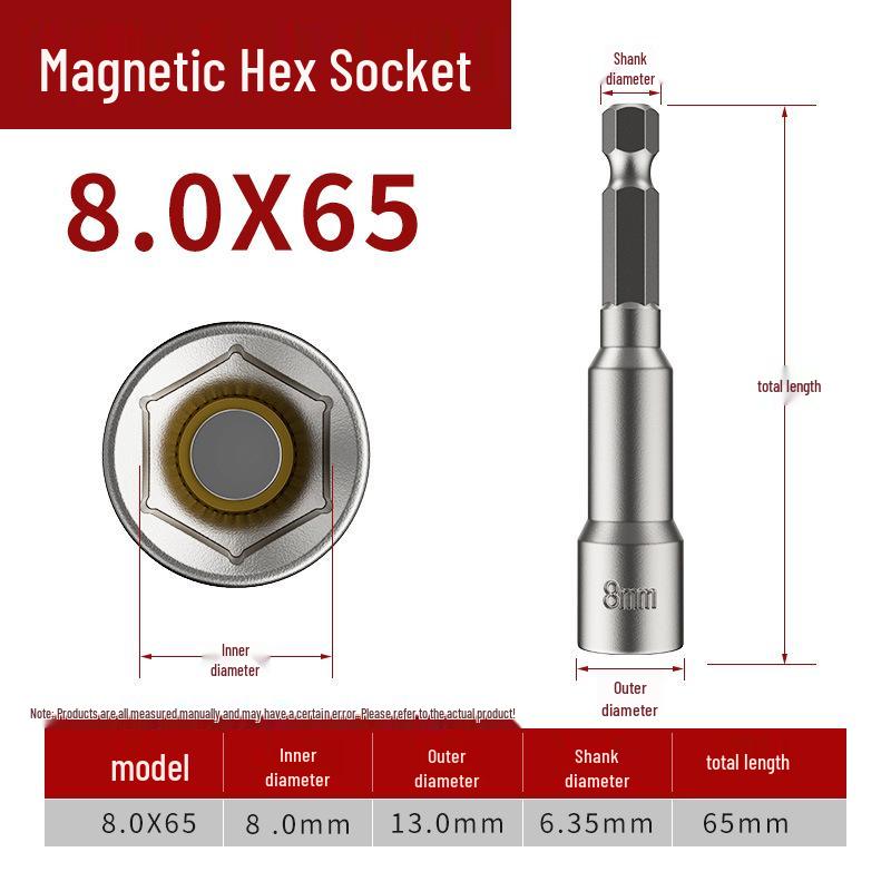 8mm Sechskant Selbstschneidende Schraube Elektrischer Schraubenschlüssel mit Starkem Magnetischem Bit