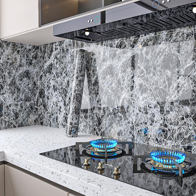 Marmor Selbstklebende Tapete Aluminiumfolie Wandaufkleber Wasserdichte Kontaktpapier Für Küche Dekorfolie Heimdeko