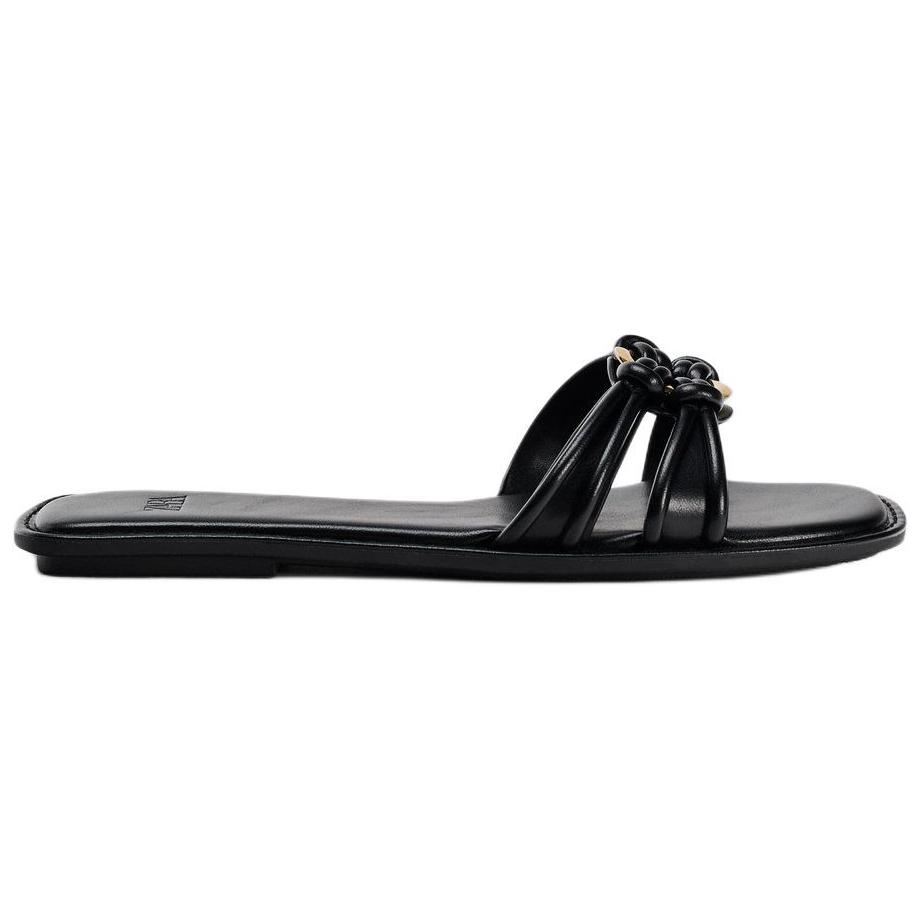 Zara Fashionable Cool Slide Sandals Women Footwear Black 13628410800