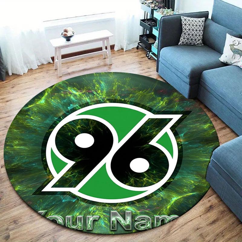 Hannover 96 Custom Name Round Area Rug,Carpet Rug for Living Room Bedroom Sofa Playroom Decor,Non-slip Floor Mat