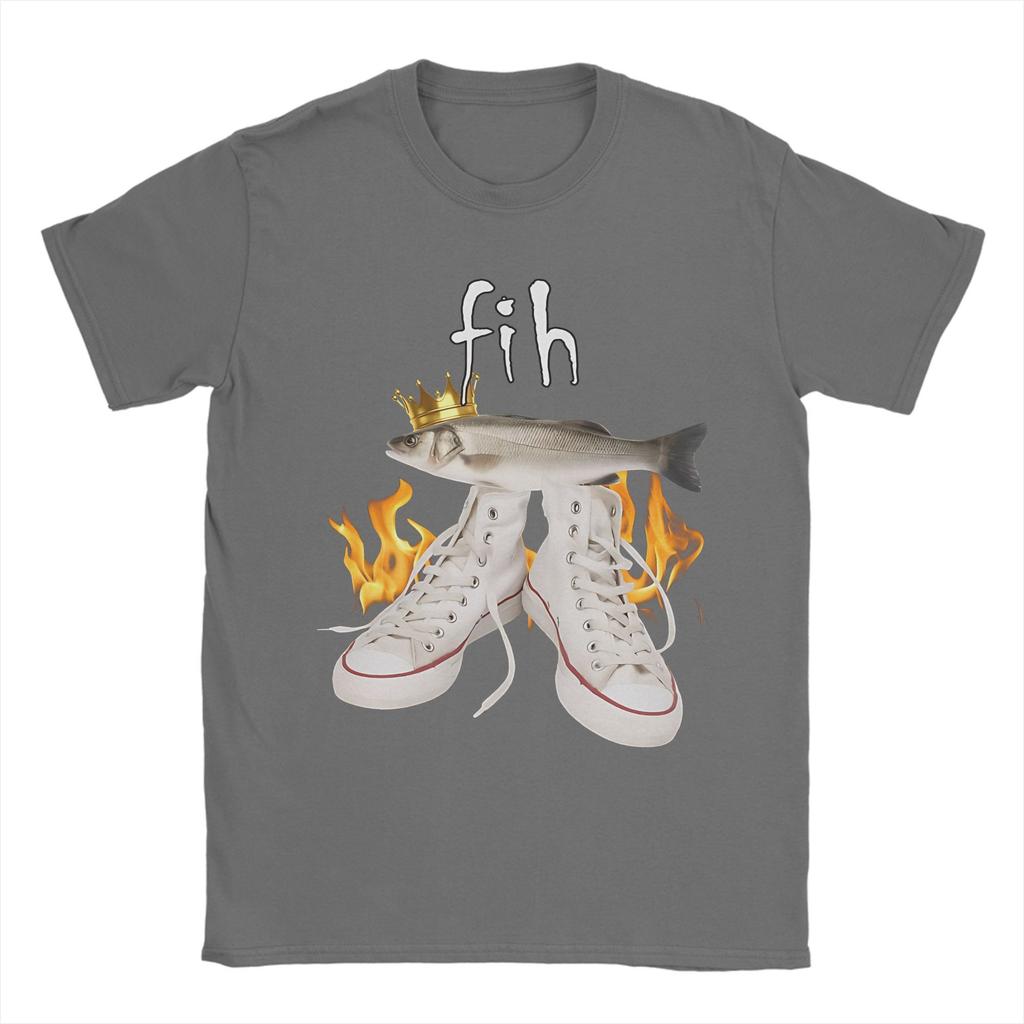 Mens Womens Fih Funny Fish Meme Shirt 100% Cotton Graphic Tee Shirts  Clothing Outfits