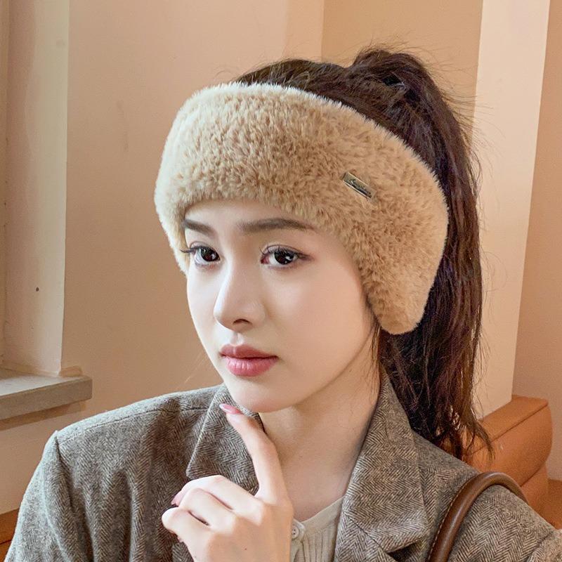 Headband, Empty Top Ear Protection Hat, Winter Warm and Windproof Knitted Confinement Hat, Big Head Circumference Versatile Outdoor Sports Running Hat
