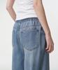 MUSINSA STANDARD WOMAN Women'S Loose Trapeze Elastic Waist Denim Pants [Light Indigo]