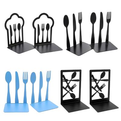 Metal Books Stand Books Holders Books Hollow Out Display Stand for Displaying Pictures, Cookbooks, Notebooks Bookends