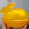 Multi-Color Easter Rabbits Candy Dish Festive with Lid Cookies Candy Bowl Glass Rabbit Storage Jar Festive Snack Serving