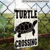 2D Flat - 1pc Vintage Turtle Crossing Aluminum Sign - Funny Wildlife Warning Art, 8 * 12 Inches. Backyard Garden & Fence Decor, Turtle Pond & Water