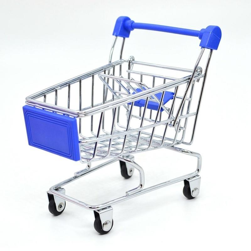 Mini supermarket nákupní vozík Stolní model Dětské hračky Domácí dekorace Miniatura