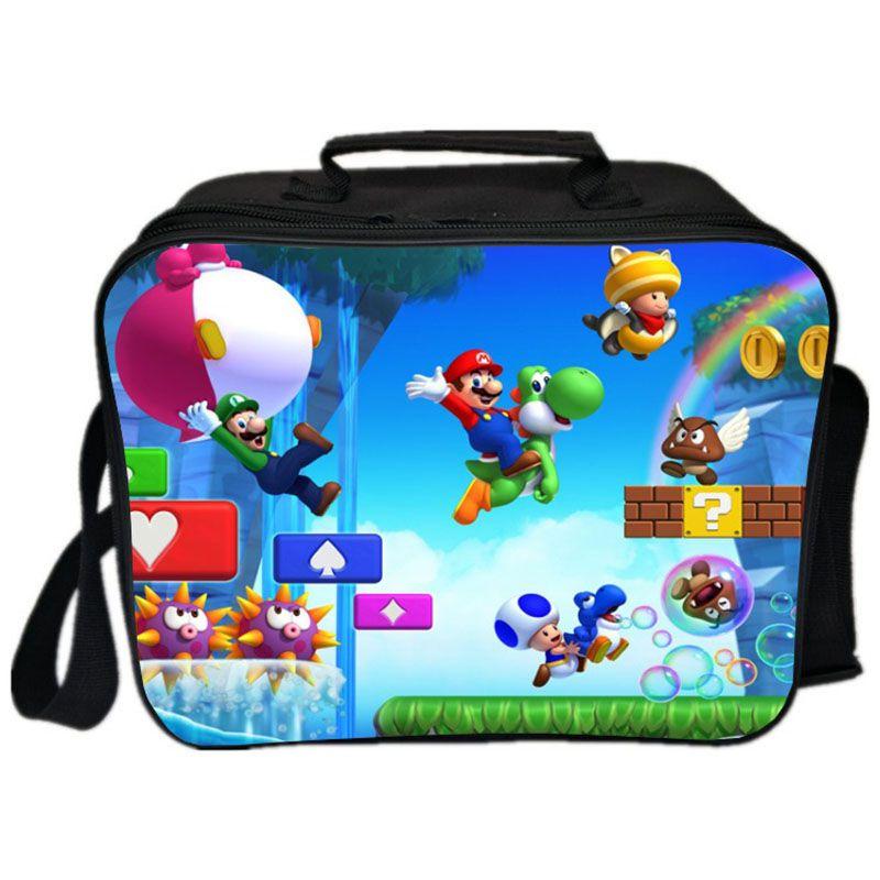 Mario Insulated Lunch Bag With Adjustable Shoulder Strap And Large Capacity Design