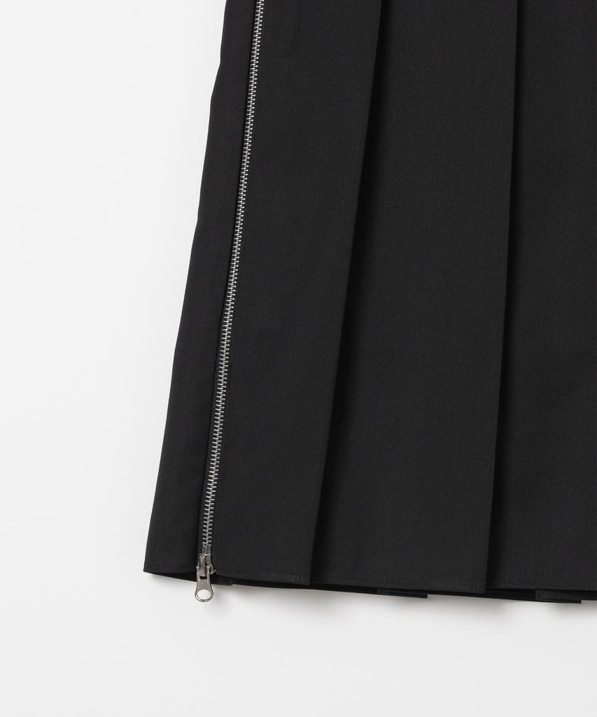 Milo Woman Zipper Layered Pleated Skirt [Black]