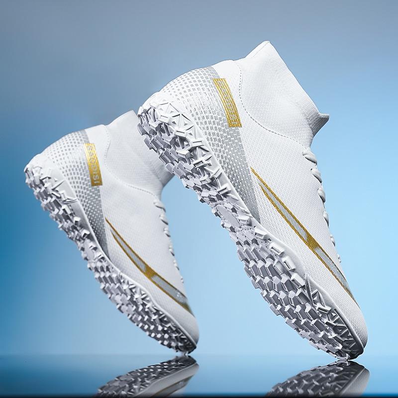 New High-top Football Shoes, Adult Men, Women and Children Long Nails, Young and Young Broken Nails, Breathable Artificial Grass Training Shoes