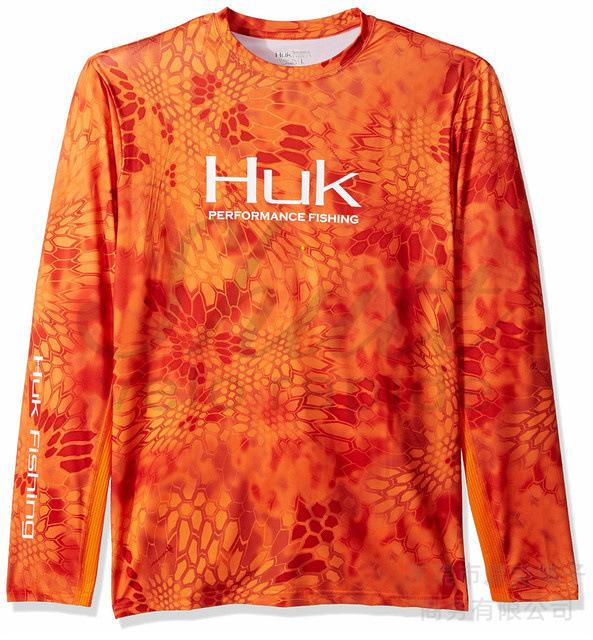 HUK fishing suit sun protection summer outdoor sports long-sleeved Uv protective fishing shirt quick drying top men