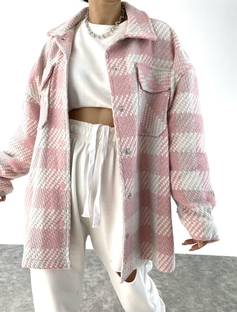 

Розовая куртка-рубашка в шотландскую клетку Mai Phantom