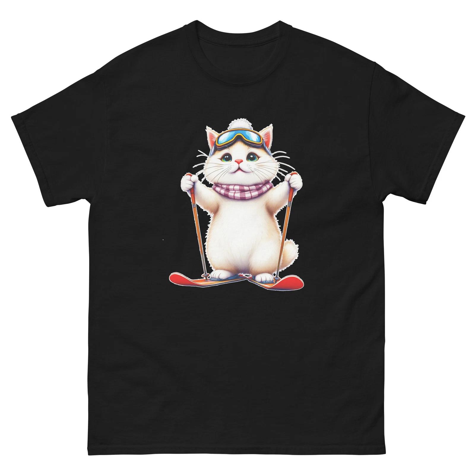 Birman Cat Skiing Fun Ski Skier Shirt T-Shirt M