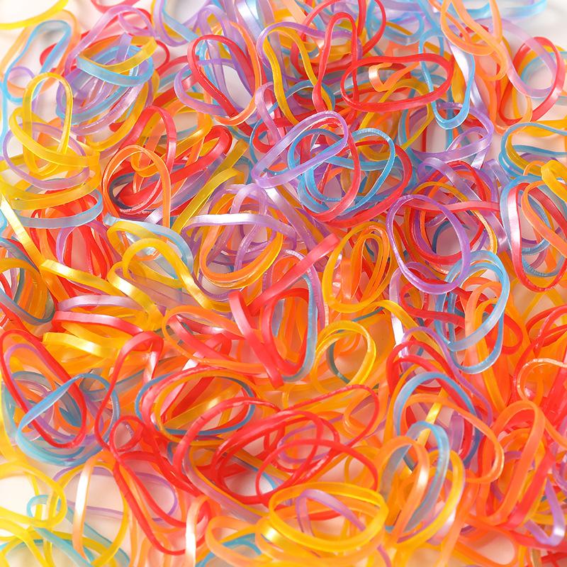 500/1000pcs Colourful Disposable Rubber Band Elastic Hair Bands for Girls Children Ponytail Holder Bands Kids Hair Accessories