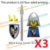 N501U-504U Medieval Castle Knight Building Blocks Figures Four Side UV Printing King Warhorse Weapons Accessories Toys Kid Gifts