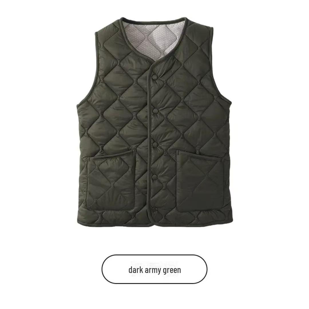 

Надувной бархатный жилет унисекс: 100% овечья шерсть, легкая, теплая, повседневная одежда на осень/зиму. M (90-120 jin) темная армия зеленый