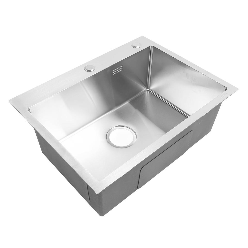 Kitchen Sink 304 Stainless Steel Top Mount Handmade Single Bowl Basin with Accessories for