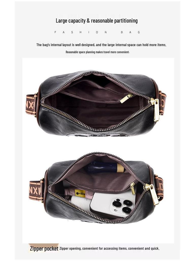 Lotus Print Women's Crossbody Bag: Elegant Autumn/Winter Phone Bag In National Style