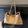 Elegant Shoulder Pouch Suede Shoulder Bag Korean Style Storage Suede Handbag All-match Suede Bucket Bag Underarm Tote Bag Office