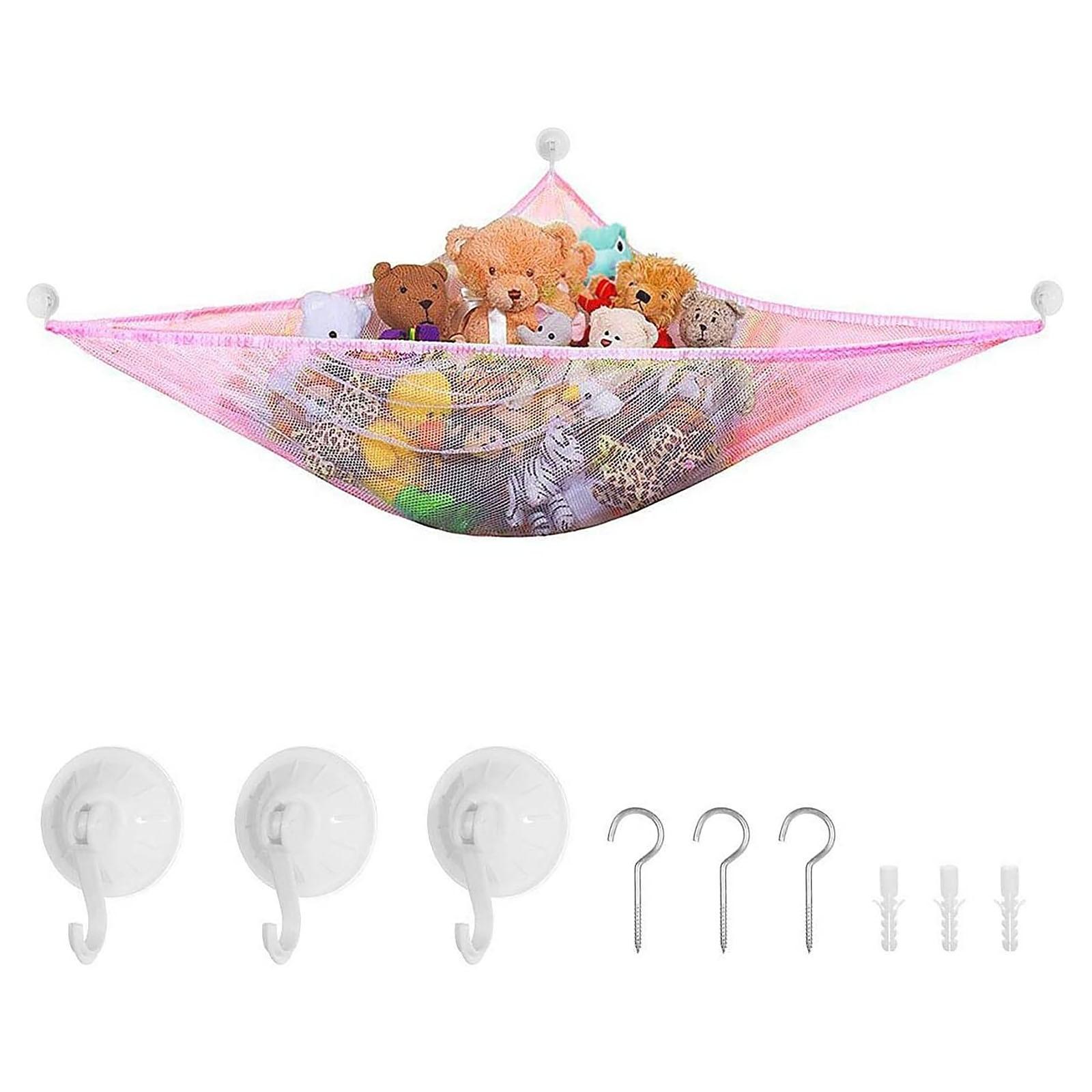 

(SU)Детская кровать для хранения игрушек имеет встроенные крючки для детской спальни. One size розовый