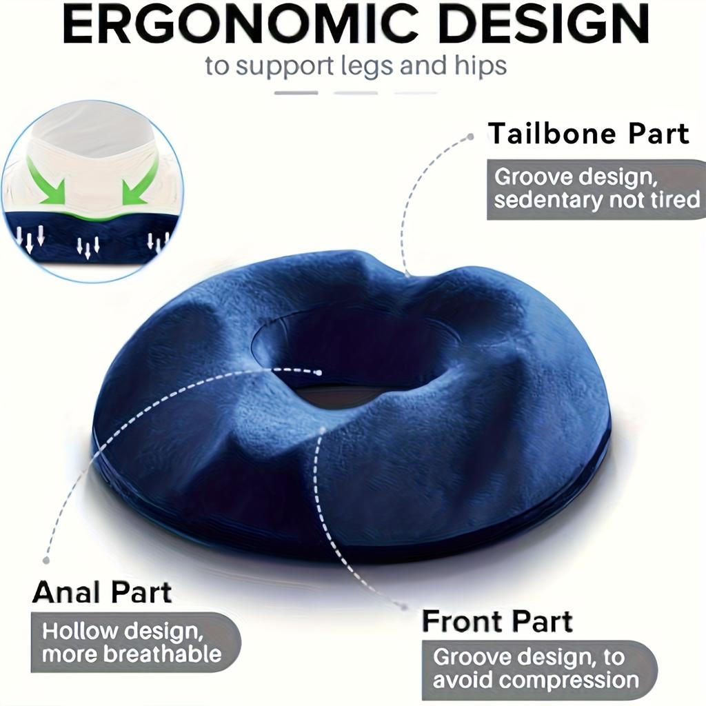 1pc Orthopedic Memory Foam Donut Pillow Coccyx Seat Cushion Hemorrhoid Cushion Tailbone Cushion for Pregnant Butt Cushion