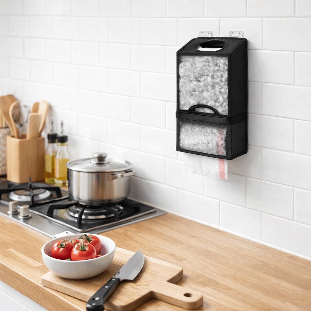 Non-woven Fabric Garbage Bag Storage Bag Wall Mounted Trash Bags Dispenser  Shopping Bags