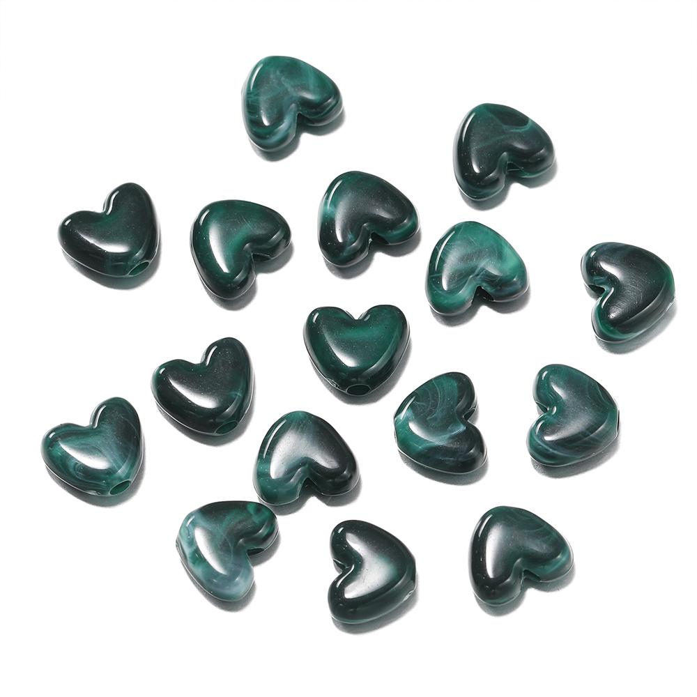 50pcs/Lot 8mm Acrylic Heart Bead Imitation Stone Loose Spacer Beads for DIY Bracelet Necklace Jewelry Making Accessories