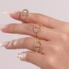 LT-TXP331 High-end Japanese Character Zircon Stainless Steel Pig Nose Tassel Necklace Earrings Open Ring Light Luxury Elegant