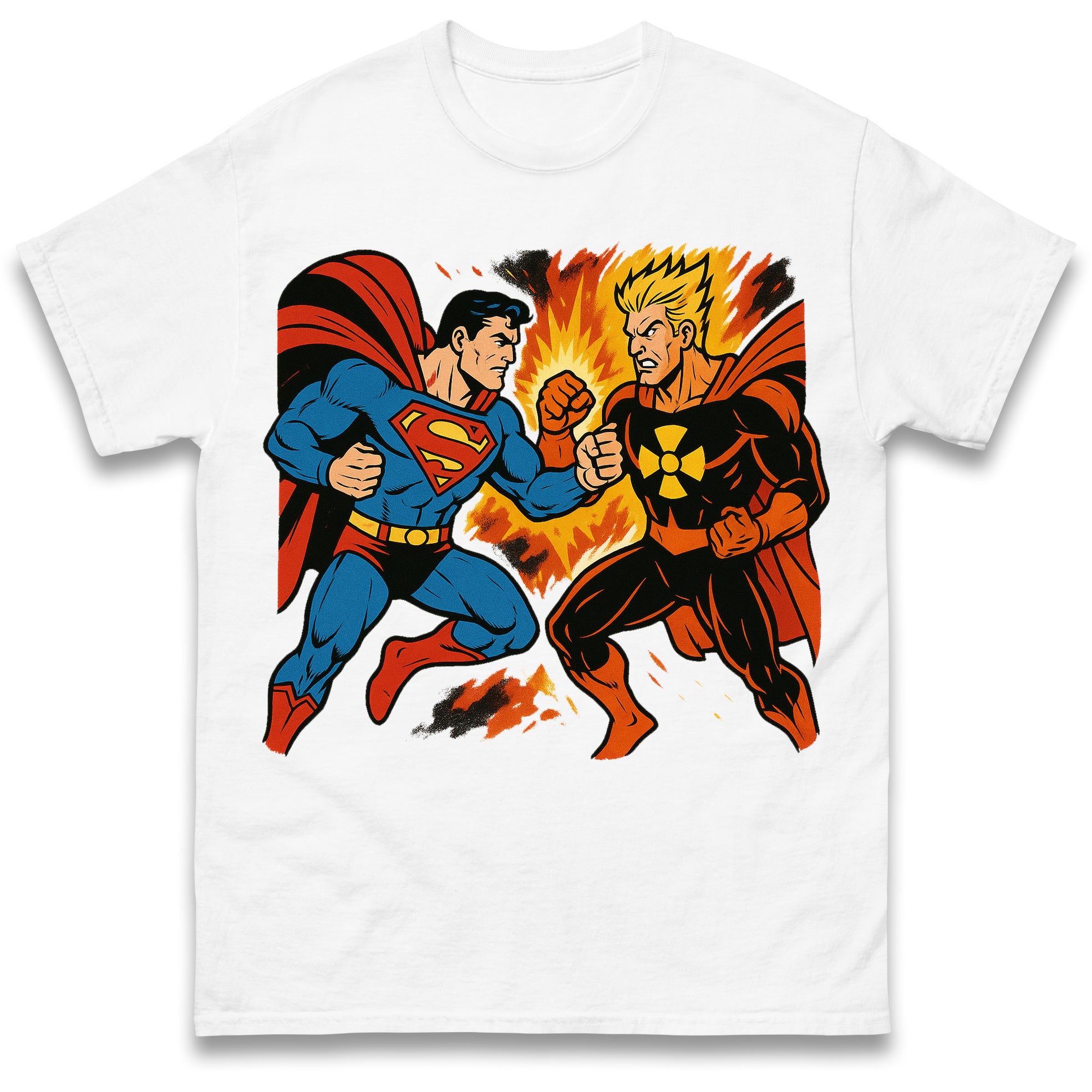 Superman vs Nuclear Man Mens T Shirt Womens Tops Tees 4XL