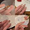 Classic Twist Chain Open Rings For Women Zircon Stainless Steel Geometric Twist Wrapped Couple Ring Wedding Aesthetic