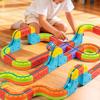 Yousheng 8/18/26/32/38Pcs/Set Magnetic Train Track Set DIY Race Car Cube Rail Building Kit Toddlers Boys Girls Gravity-Defying Electric Train STEM Toy