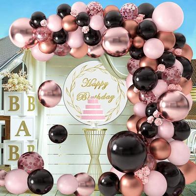 Metal Rose Gold Black Pink Balloon 5/12/18 Inch Girls Party Birthday Wedding Bridal Shower