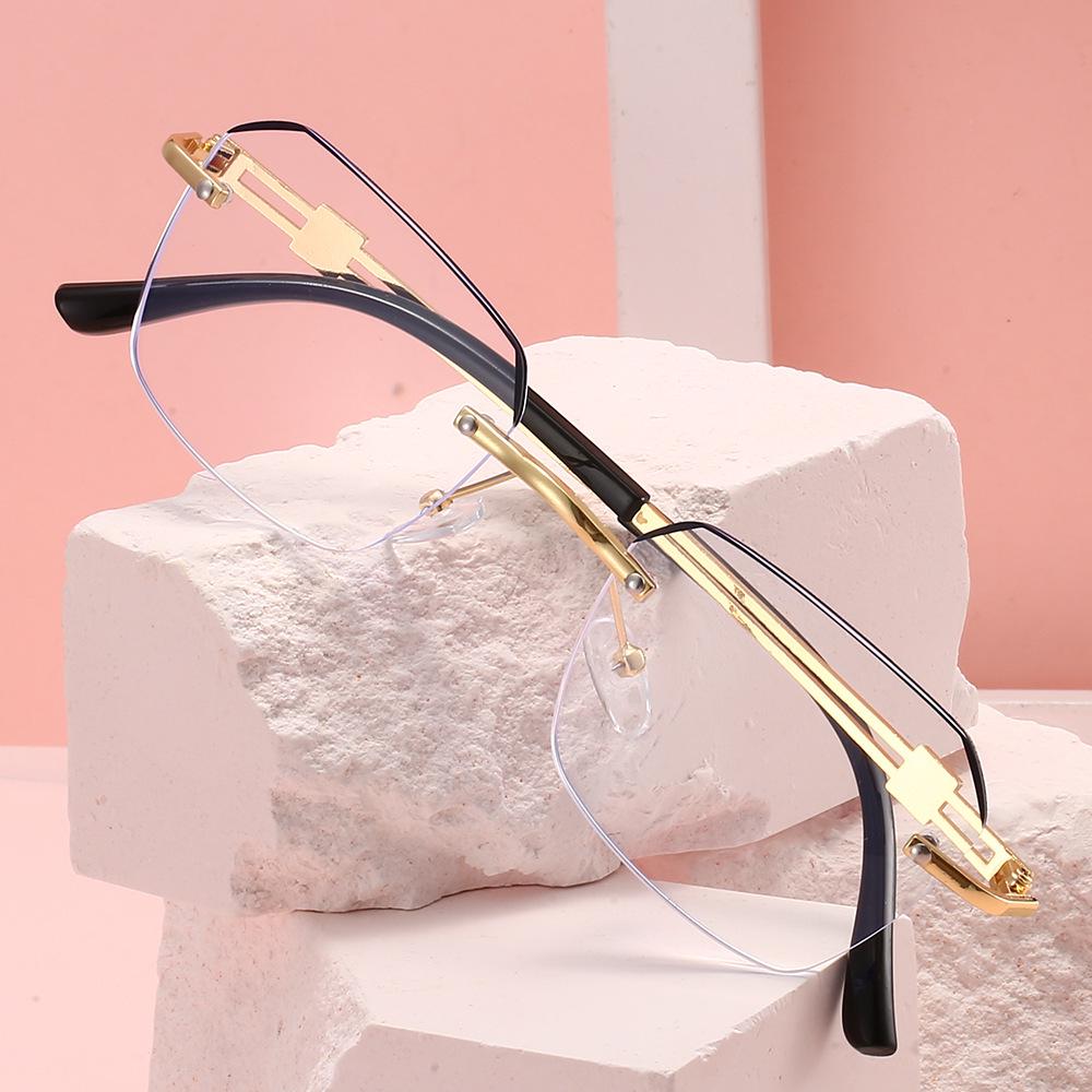 Ultra-Light Rimless Anti-Blue Light Reading Glasses for Middle-Aged & Elderly, Business Fashion, Unisex