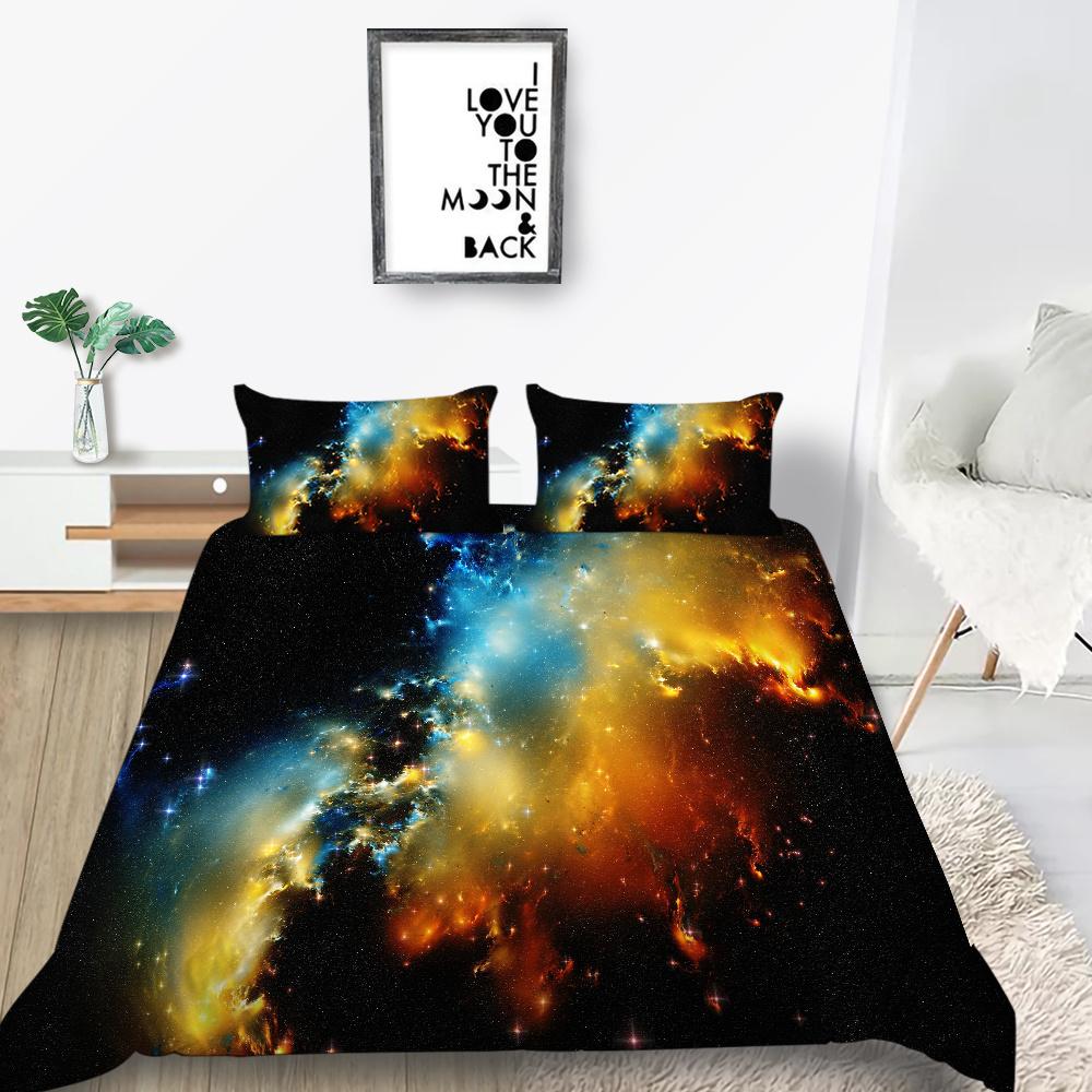 Home Textiles Kids Bedding Set 3D Star Sky Printing Bedclothes Bedroom Decor Microfiber Soft Quilt Cover  Breathable