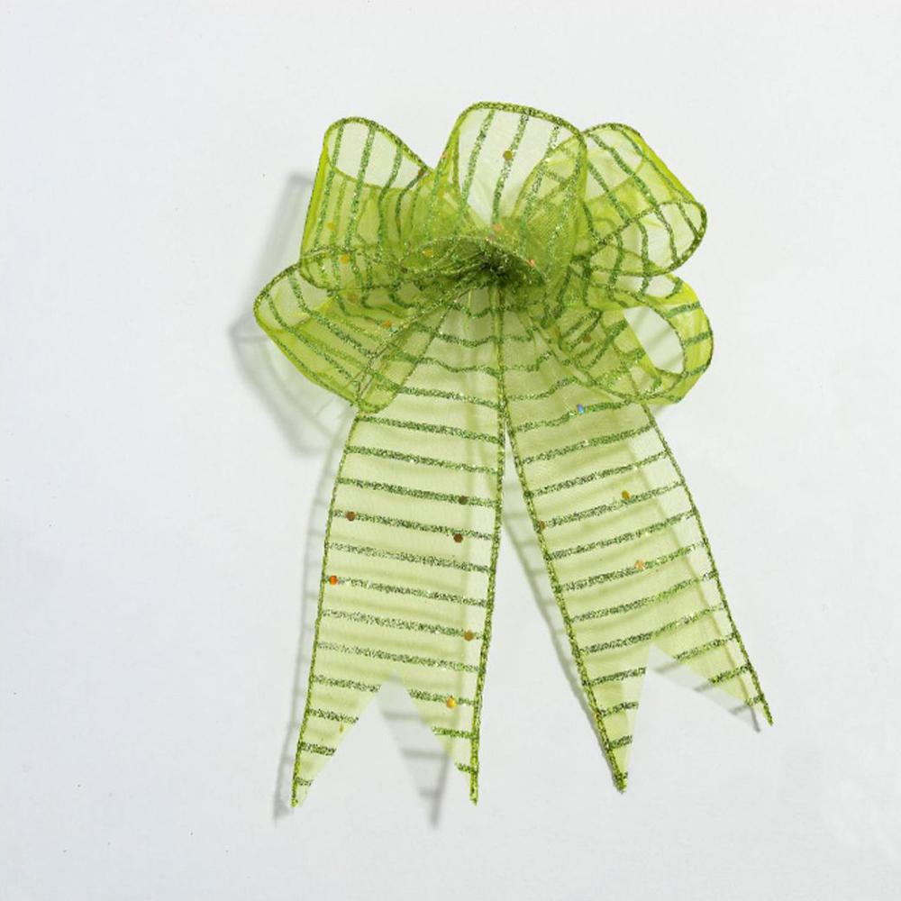 2m Green Organza Christmas Ribbon, for DIY Christmas Gifts Crafts Handmade Bow Xmas Tree Decor, DIY Wedding/Christmas Decoration