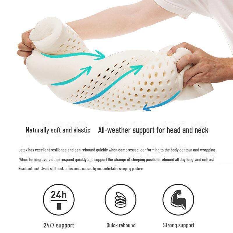 Natural Thai Latex Cervical Pillow - Ideal for Adults & Gifts